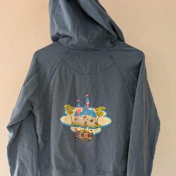 Vintage Y2K Disneyland 50th Anniversary Blue Cotton Jacket Embroidered sz L - Picture 4 of 11